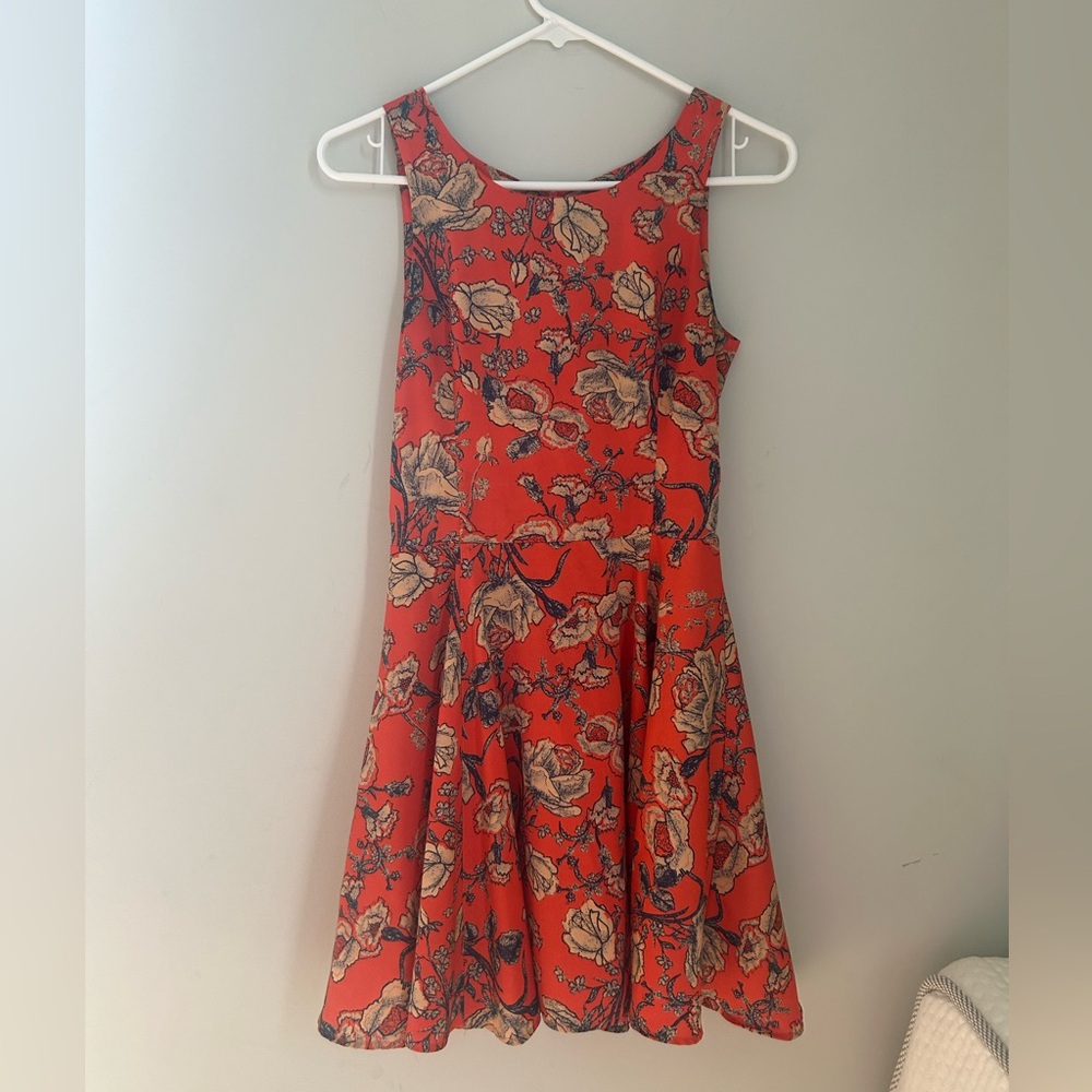 MINKPINK Orange Floral Midi Dress